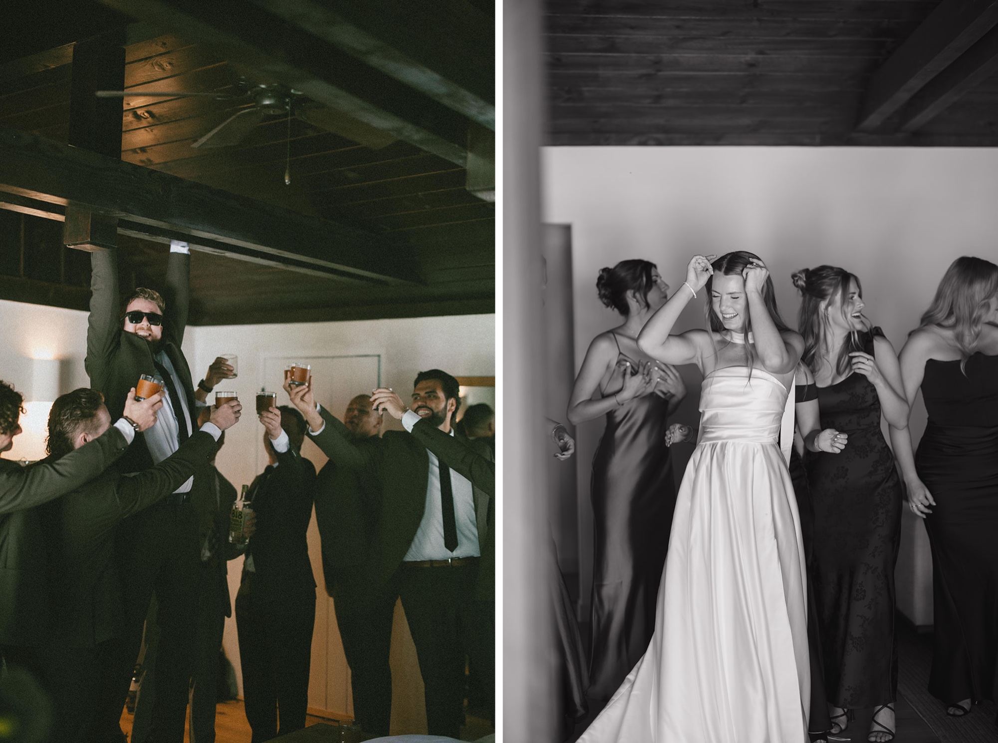 bride and groom getting ready photos