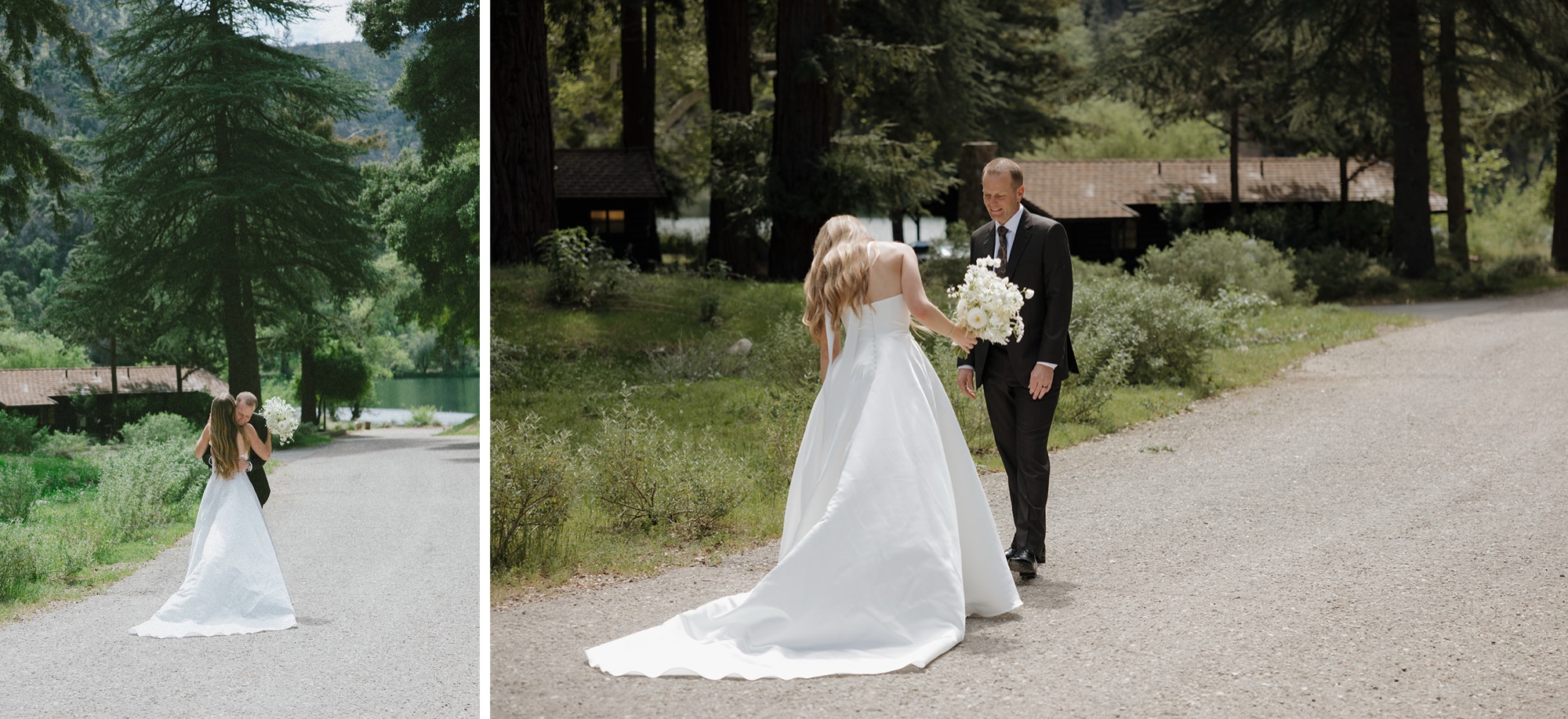 bride's first look with father
