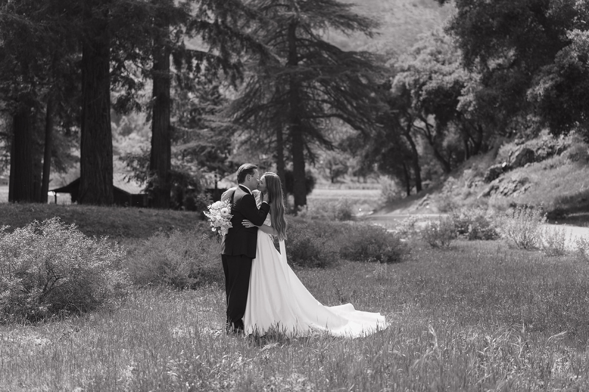 black and white wedding portraits