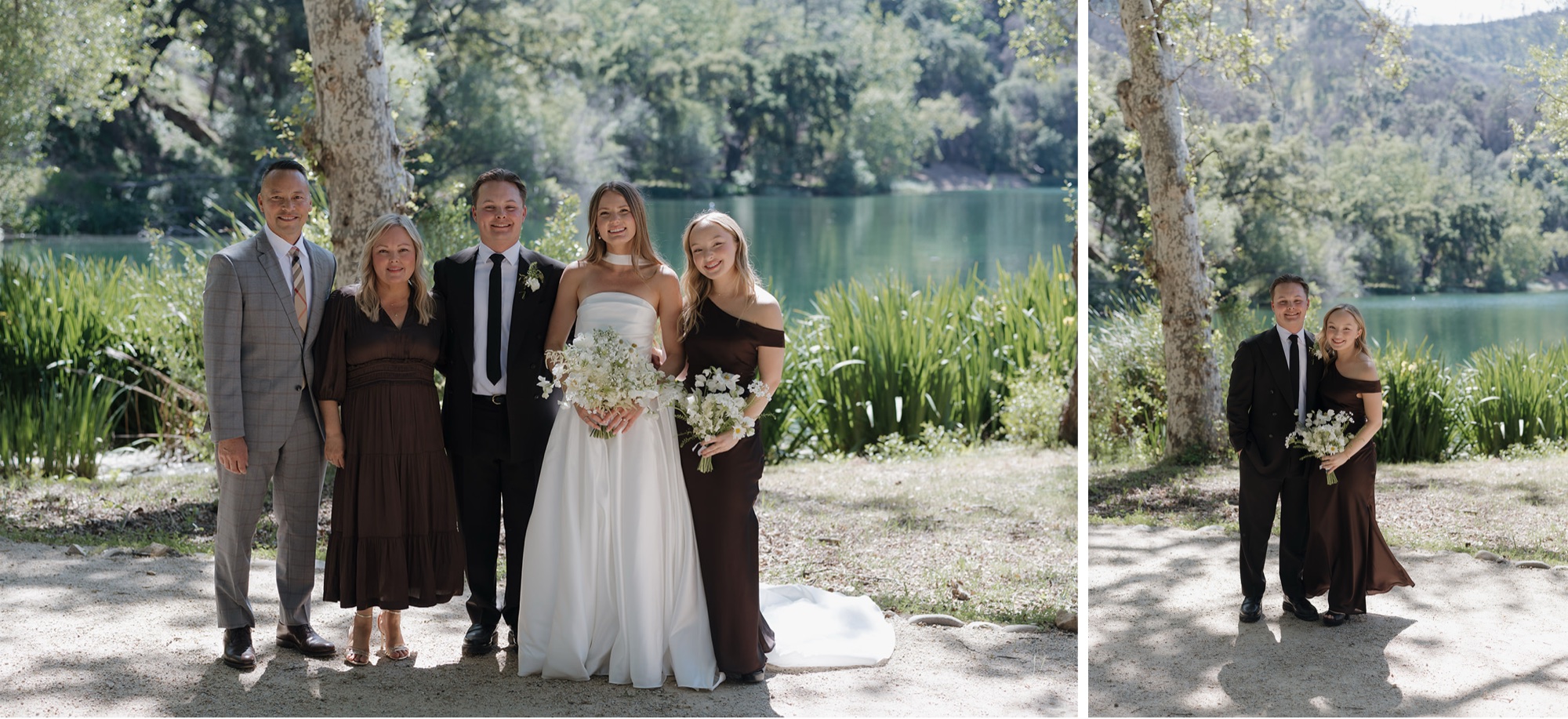 wedding portraits by the lake
