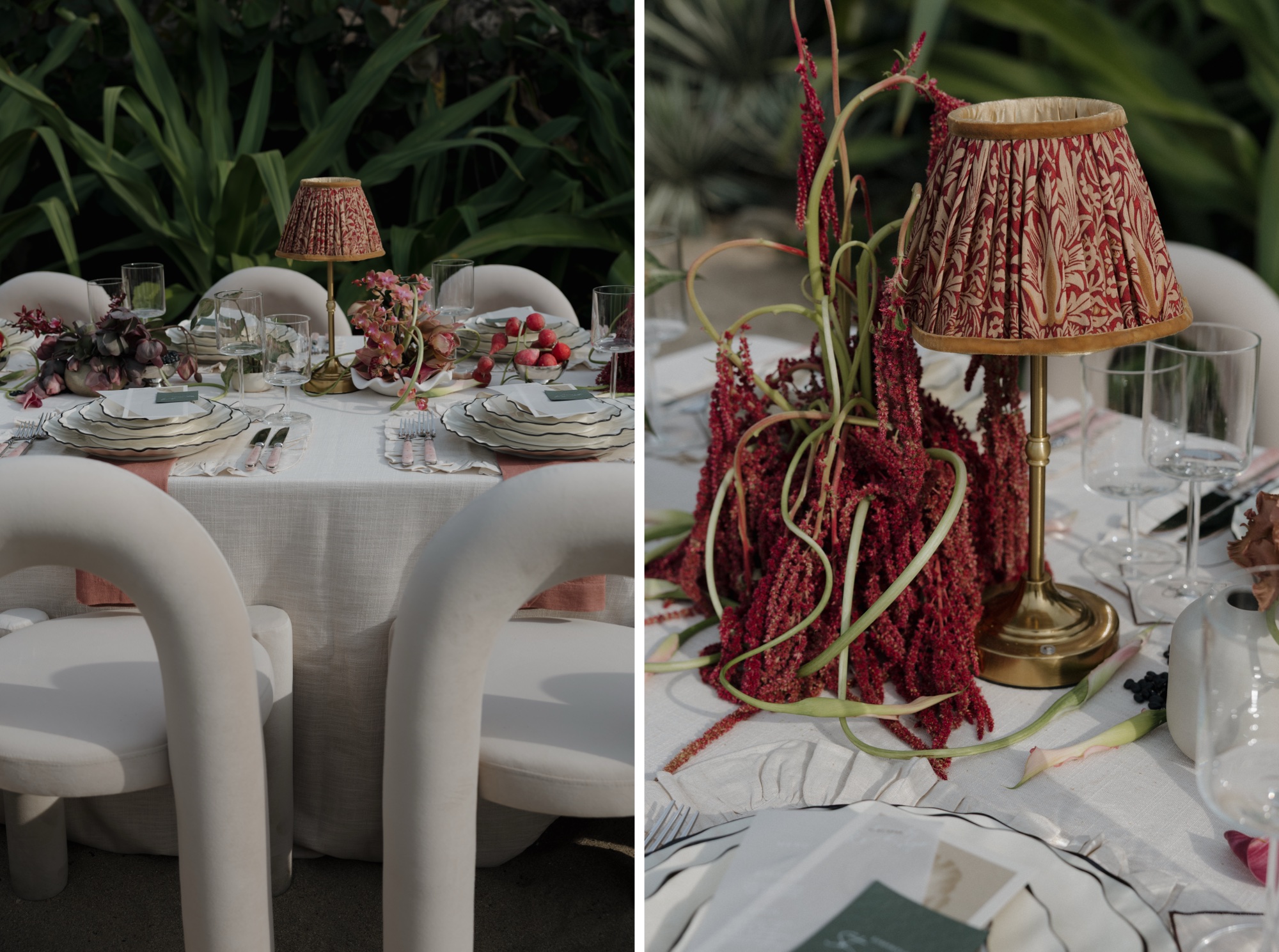 unique tablescapes for beach wedding dinner reception