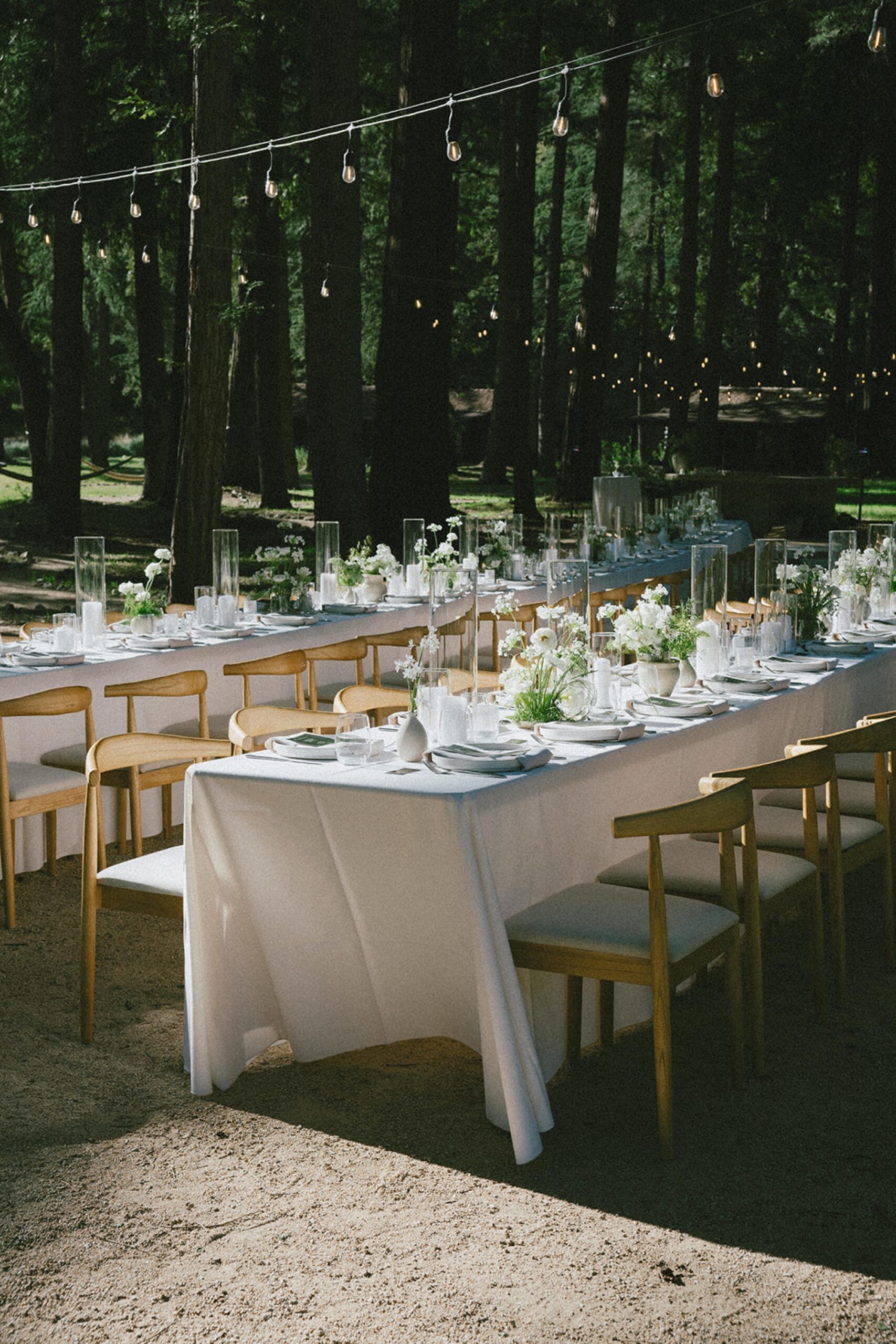 family-style outdoor wedding reception and dinner