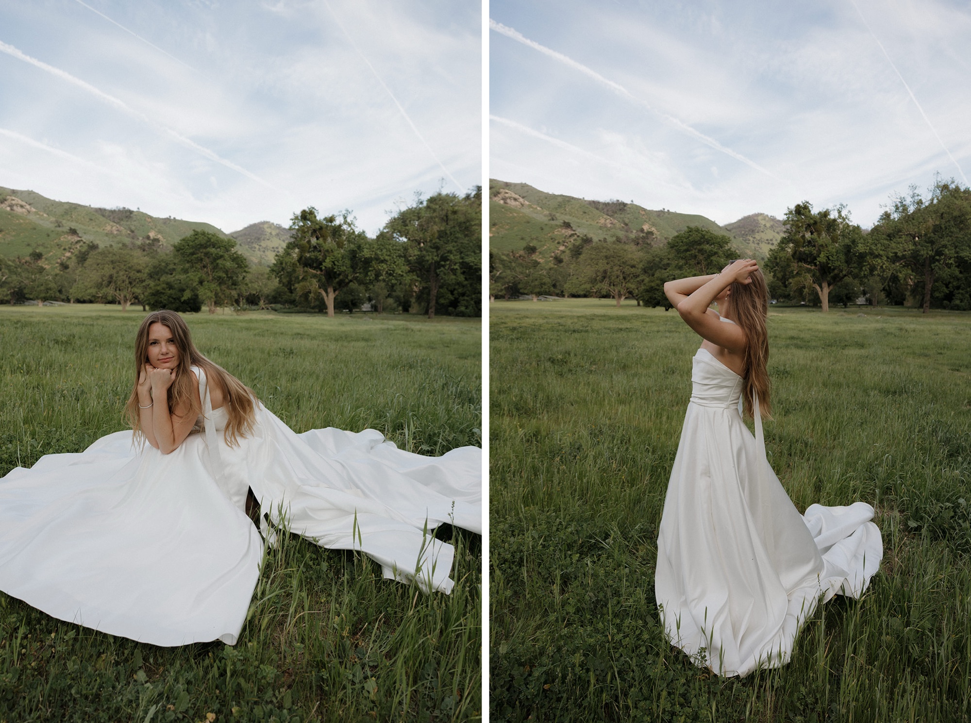 bridal portraits in a meadow