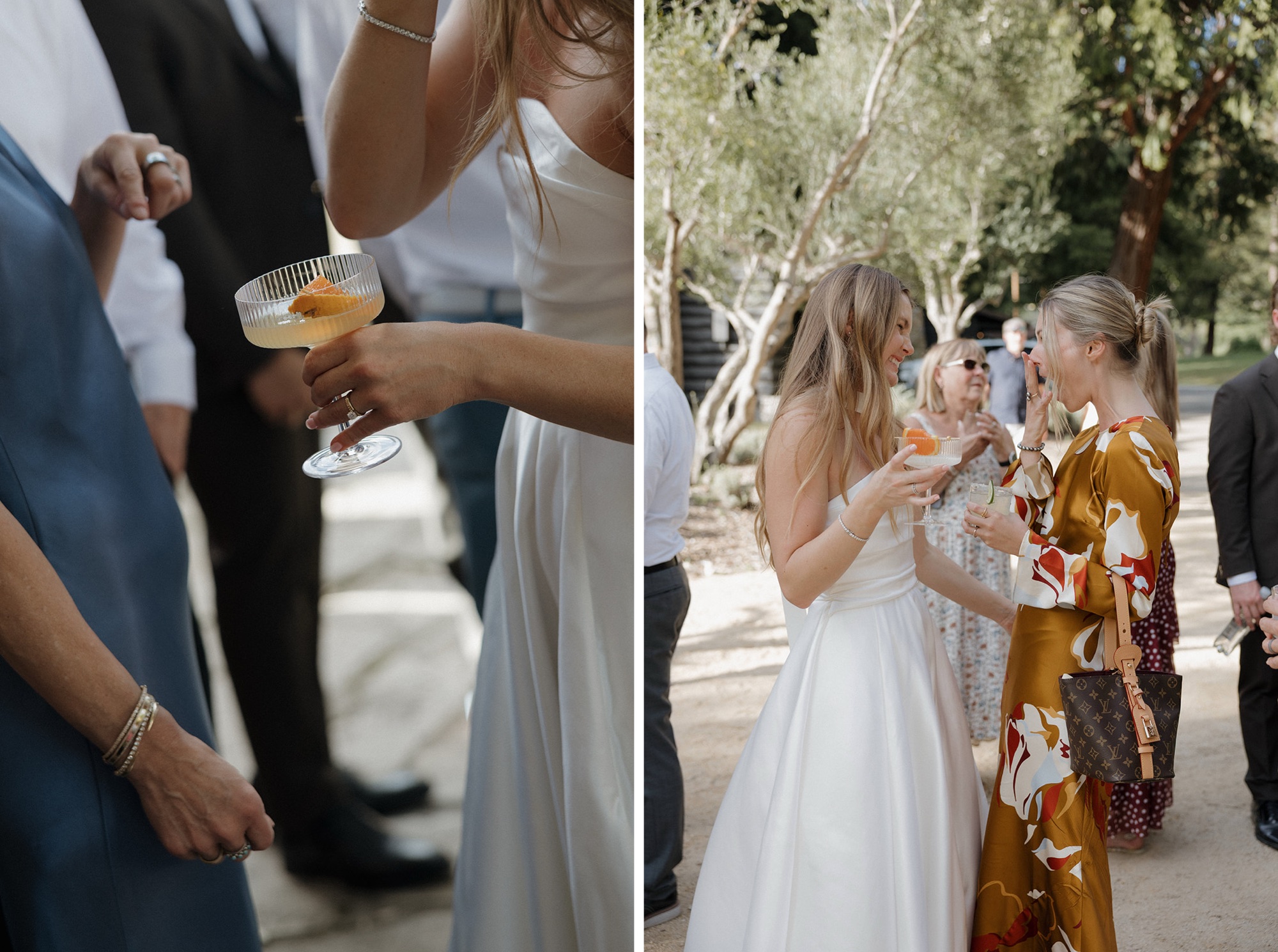 outdoor cocktail hour for wedding