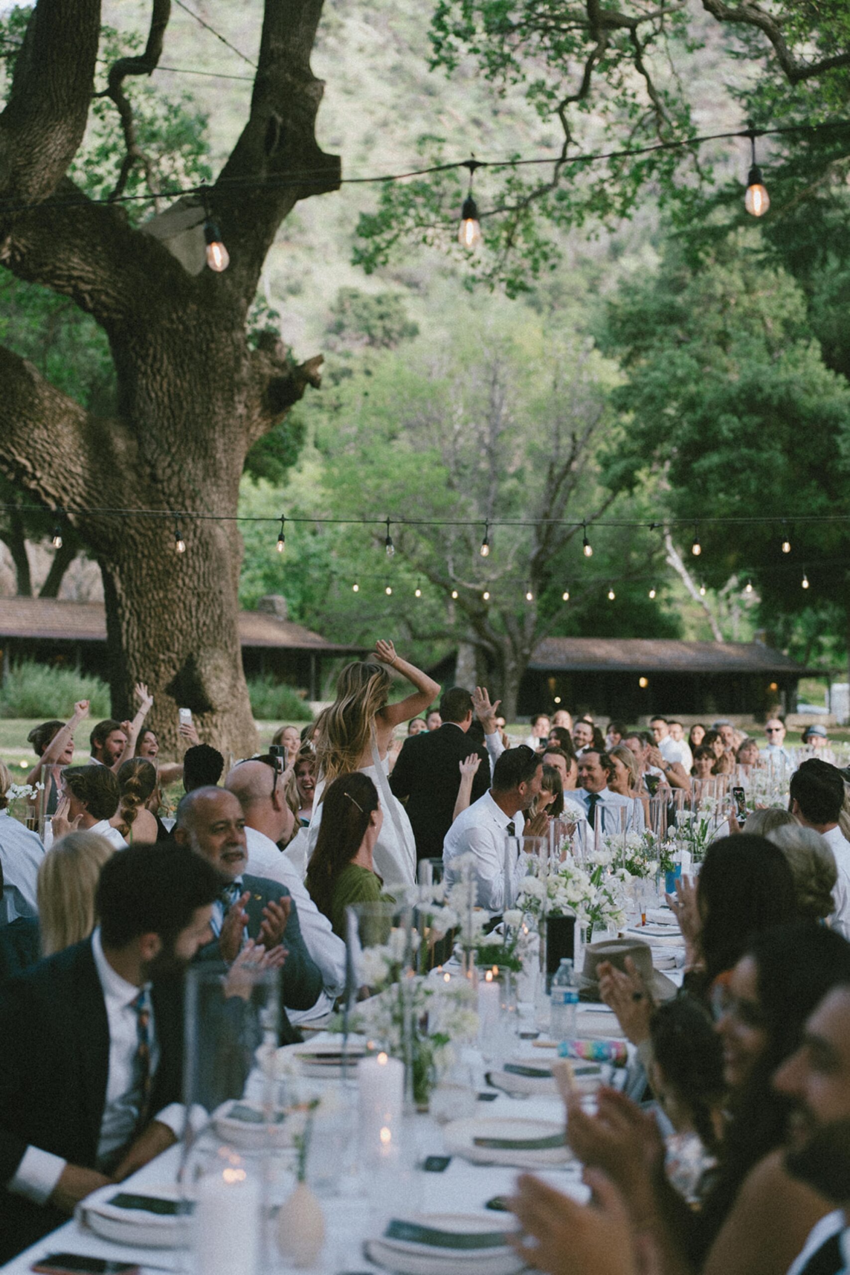 outdoor family style dinner for weddings