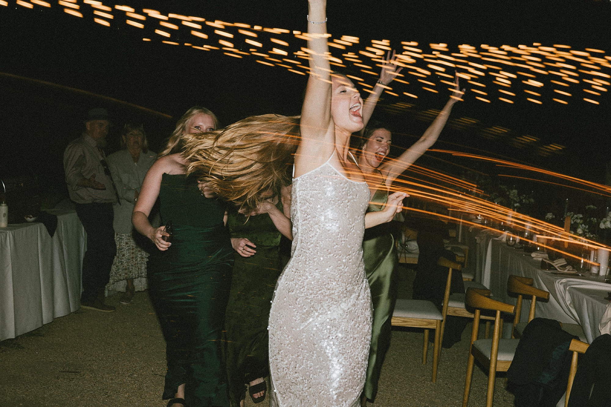 wedding reception dancefloor photos with motion blur
