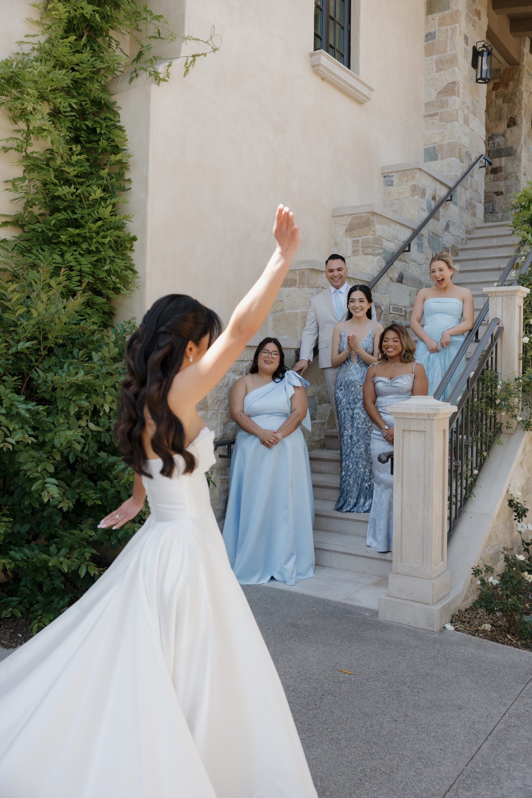 Eagles cheer destination wedding at Monserate Vineyards & Winery